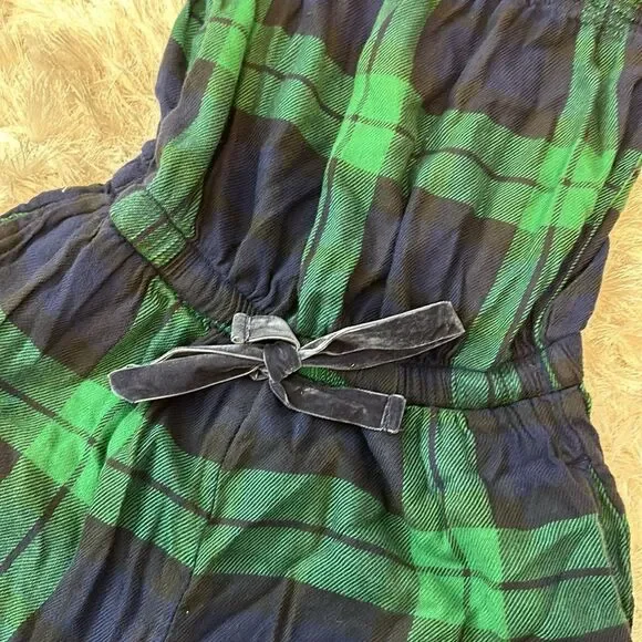 Aerie Green Flannel Romper - Picture 2 of 4